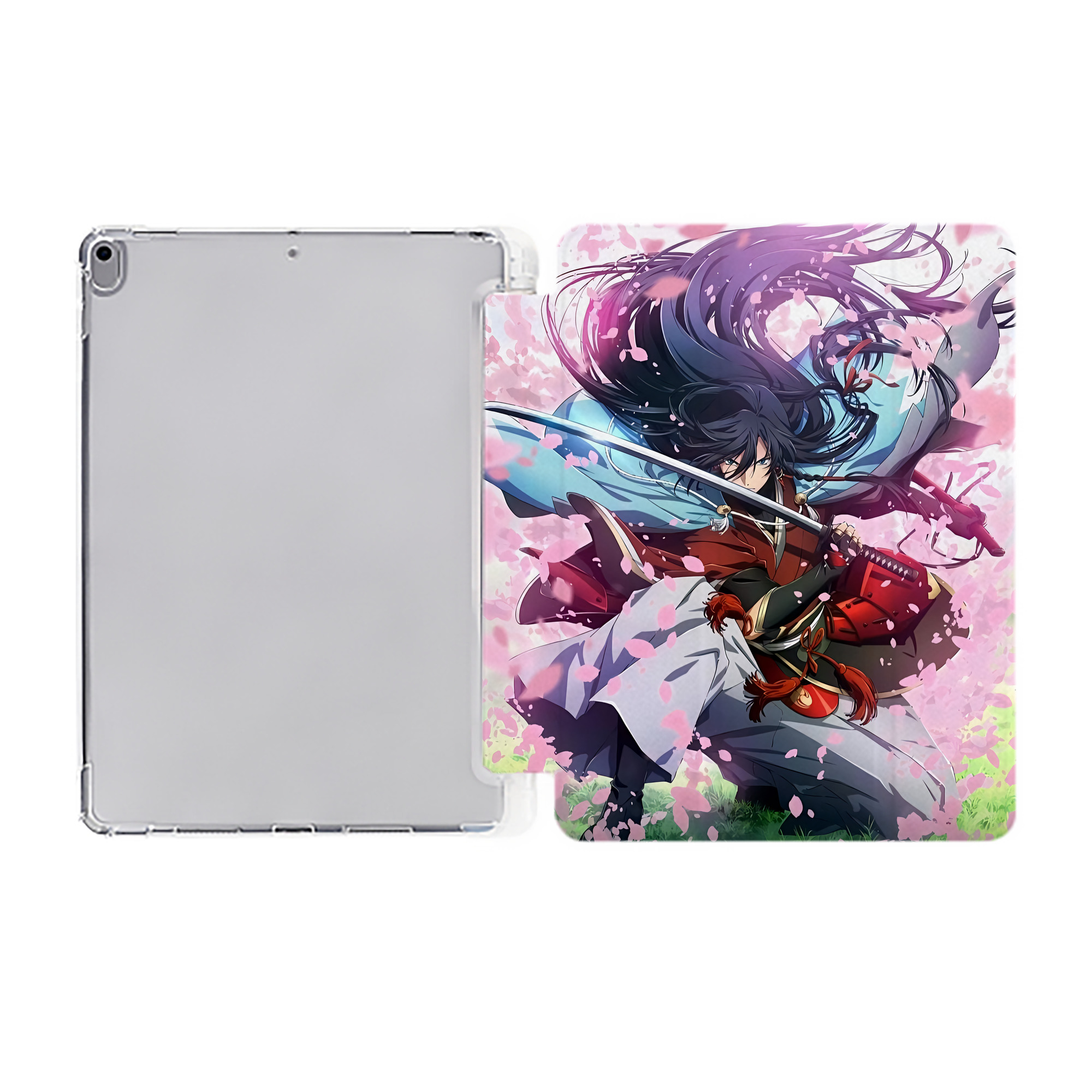 （画像用） 刀剣乱舞 Touken Ranbu IPad ケース ペン収納付き 三つ折りスタンド PUレザー×シリコン 対応機種9.5/10.5/10.9インチ
